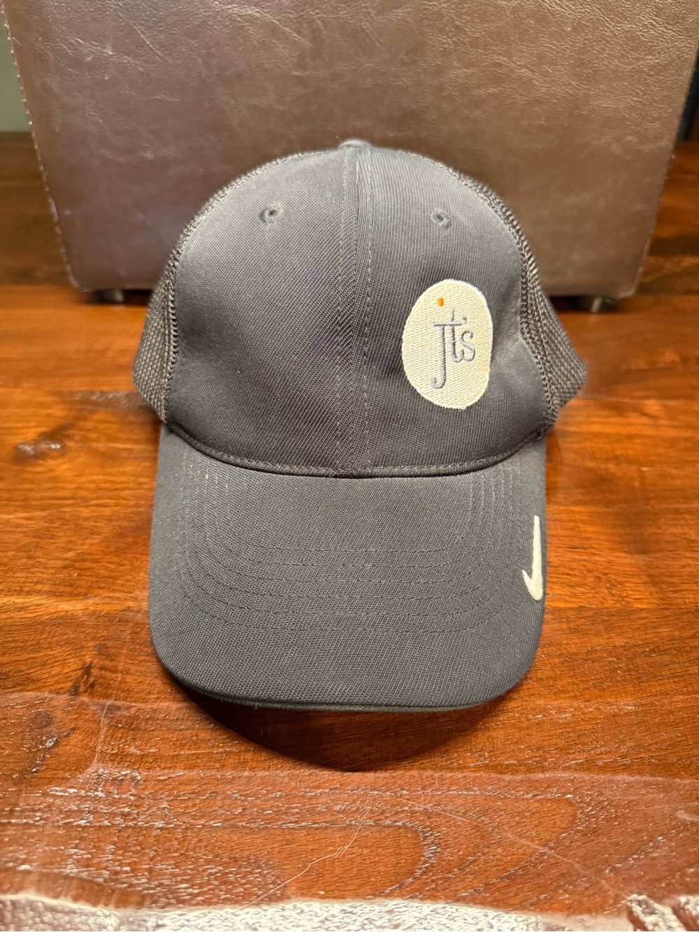 Nike Golf Black Fitted Mesh-Back Cap with JT Walker (brewery) Patch.  L/XL